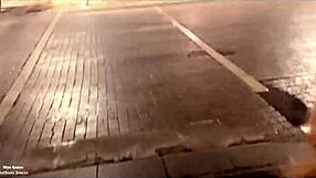 Horny latina girl fucked in public street in Seville.