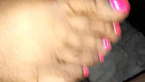 Footjob fetish with detailed foot stimulation on cock