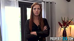 Stressed landlady gets a wild massage! Cumshot and fucking ensue