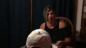 naughty probation officer cums while putting on ankle monitor