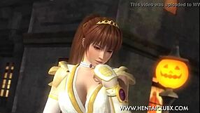 anime girls in DEAD OR ALIVE 5 ultimate flaunt SEXY ECCHI kasumi HALLOWEEN COSTUME NUDE