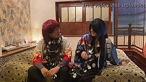 Married Woman in Costume on Halloween, Suggestively Deepthroating to Creampie