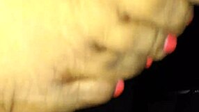 Footjob fetish with detailed foot stimulation on cock