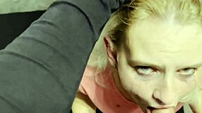 Kristy feels rough deepthroat blowjob with natural tits