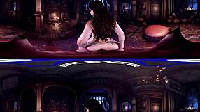 Curly Haired Babe Lacy Channing Bent Over In Victorian Mansion