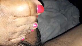 Footjob fetish with detailed foot stimulation on cock