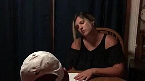 naughty probation officer cums while putting on ankle monitor