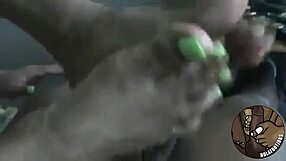 Yo, wanna see an epic ebony footjob in action?