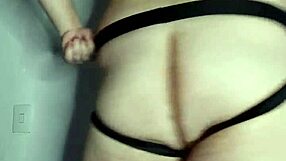 Gordo gay shows off chubby tits and big ass in masturbation and anal sex