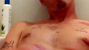 bisexual jerking in bathtub