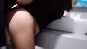 Horny filipina fucks at gas station and eats cum