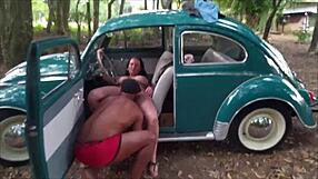 Public Creampie in Fusca Car Voyeur