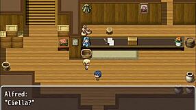 while i work, my friends tease the guy who likes big tits