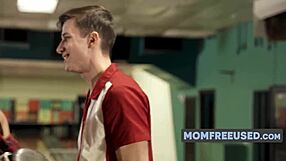 we were bowling when i started freeusing my girlfriend's stepmom, armani black and aubrey babock joining in