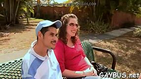 Pornstar hunk rides cock in car blowjob contest