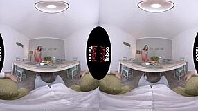 Virtual Taboo Features Brunette Giving Blowjob And Handjob In Healthy Breakfast Scene