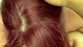 the chubby white girl gives a long, sloppy blowjob