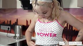 Hey, check out this 18+ girl Carolina Monroe with her natural tits and that amazing shaved pussy.