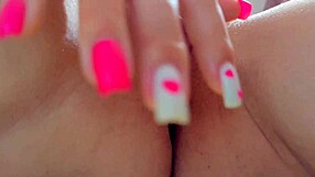 young pussy of horny cutie gets orgasm from her little 18+ fingers