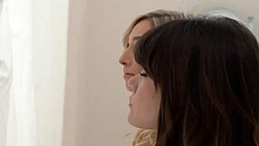 pretty teen in rope suspension during group blowjob scene