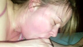 Blonde wife sucking big cock