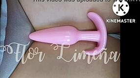 Peruvian Babe Intensely Toys Her Ass Alone at Work with Dildo