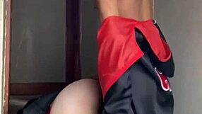 Milf asks, 'Ready for a quickie before your assignment?' in cosplay with monster cock