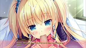 ditzy demons blowjob me in hentai game.