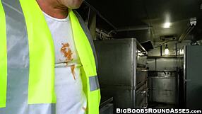 Voluptuous Blonde Rides Giant Dick Cowgirl Style