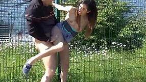 Teen whore Lilly Lil gets fucked at the roadside in homemade video