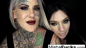 Evilyn Ink Destroys Misha in Sexy Energetic Fuck with Big Tits.