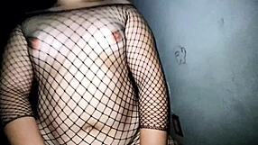 Latina girl in red stockings rides my cock to creampie!