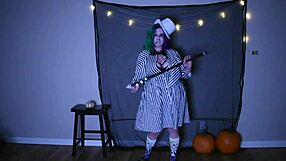 Fat BBW Beetlejuice Strips And Rips Costume