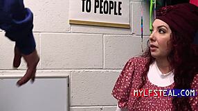 Super thick milf caught stealing candy bar