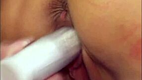 Blonde babes with nice big boobies have steamy lesbian licking sessions