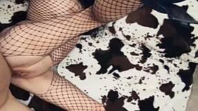 Milf Wife in Fishnet Body Gets Anal Stretched