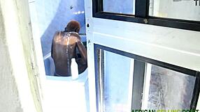 my stepbrother helps me in the bathroom with homemade setup