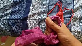 Sperm covered maid's panties