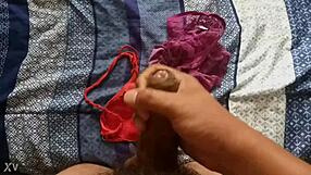 Sperm covered maid's panties