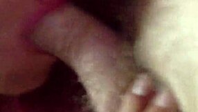 sweetheart gives topless blowjob and swallows cum at home