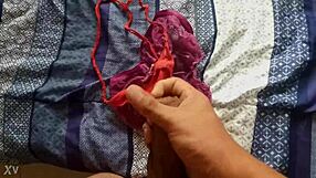 Sperm covered maid's panties