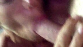 sweetheart gives topless blowjob and swallows cum at home