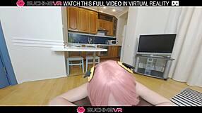 Stella bliss fucks black guy doggystyle in VR!