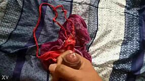 Sperm covered maid's panties