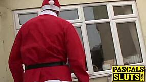 saskia gets punished by bad santa for being naughty