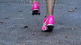 Amateur Legs in Spike Shoes for Fetish Play
