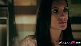 classy brunette slim babe masturbating in sexy lingerie