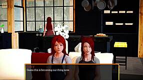 my new family game episode with big tits brunette teen and milf, exploring big ass and small tits