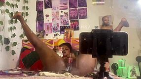 i bent over in doggystyle and fingered my pussy with a dildo while watching myself in the mirror