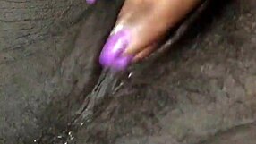 Detailed view of wet pussy squirting cum intensely